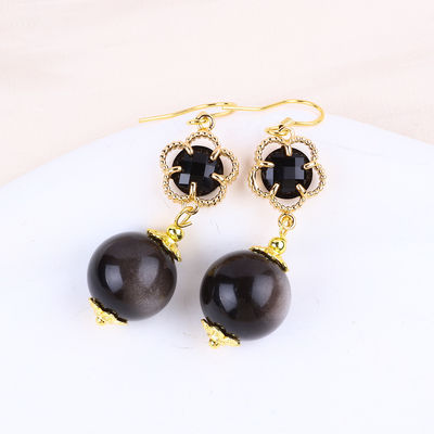 Earrings Batu Kristal Kerajinan Tangan Earrings Perak Obsidian Obsidian Earrings Earrings Perhiasan Earrings