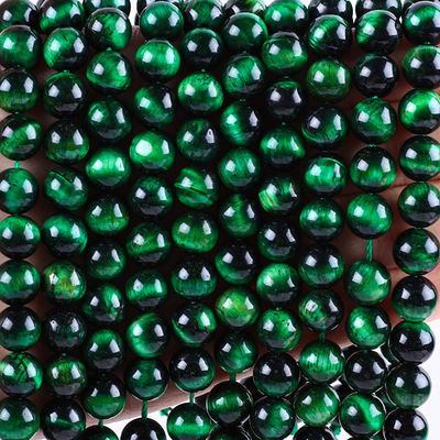 8mm mata harimau hijau batu permata Crystal batu penyembuhan manik-manik untuk pembuatan perhiasan