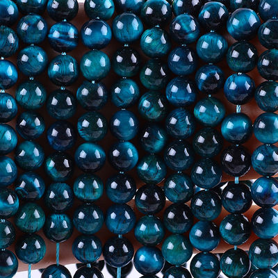 8mm Lake Blue Tiger's Eye Batu permata Crystal Healing Batu manik-manik untuk pembuatan perhiasan