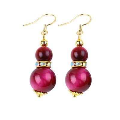 10mm Earrings Kristal Kuarsa Gantung Batu permata OEM ODM