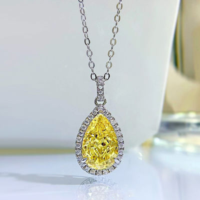 Yellow Gemstone Dekorasi Air Drop Pendant Kalung Fashion Zircon Perhiasan