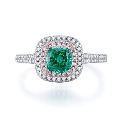 Green Square Bentuk Batu permata Zircon Cincin Pernikahan Untuk Wanita