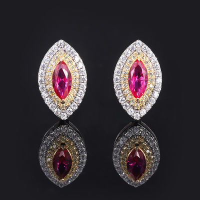 Marquise Shape Eksklusif Kerajinan Earring Batu permata Zircon Perhiasan Pengantin