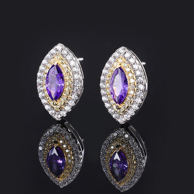 Marquise Shape Eksklusif Kerajinan Earring Batu permata Zircon Perhiasan Pengantin
