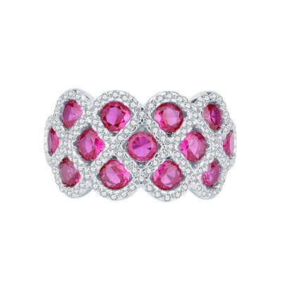 Zircon 925 Sterling Perak Permata Perjodohan Cincin Bentuk Bunga