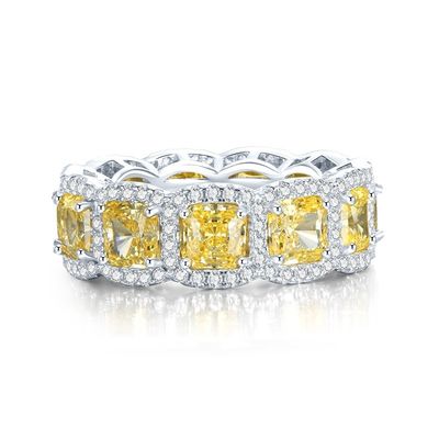 Deluxe Yellow Gemstone Pernikahan Dan Cincin Pertunangan Untuk Pesta