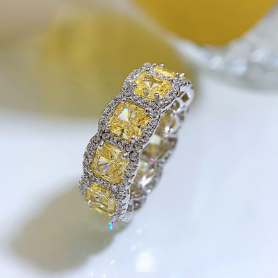 Deluxe Yellow Gemstone Pernikahan Dan Cincin Pertunangan Untuk Pesta