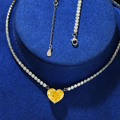 Elegant Heart Shape Aqua Blue 925 Sterling Silver Heart Batu permata kalung