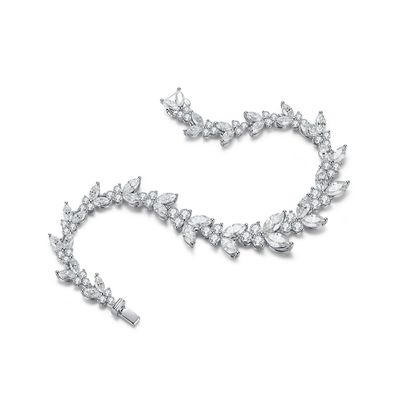 18K Gold Wheat Ear Moissanite Tennis Bracelet Untuk Perkawinan
