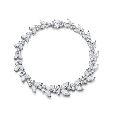 18K Gold Wheat Ear Moissanite Tennis Bracelet Untuk Perkawinan