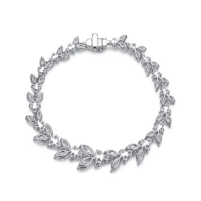 18K Gold Wheat Ear Moissanite Tennis Bracelet Untuk Perkawinan