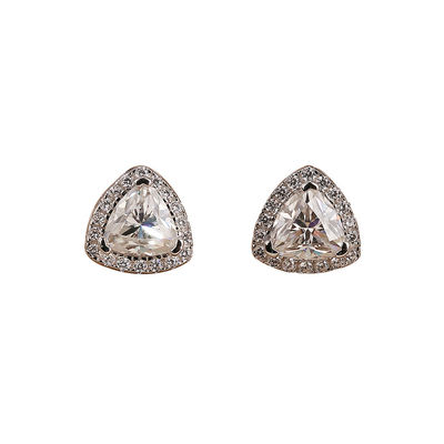 Moissanite 925 Sterling Silver Stud Earrings Dukungan OEM ODM