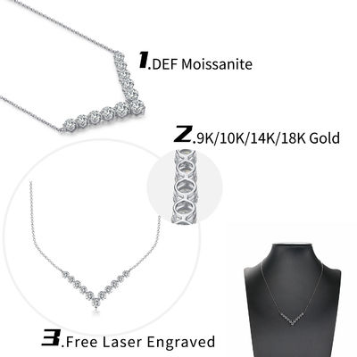 18k Gold Moissanite Diamond Smile Kalung Pendant Untuk Memberikan Hadiah