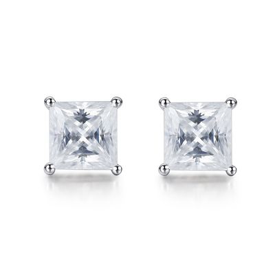 18K emas kubik Moissanite Diamond Stud anting-anting untuk hadiah ulang tahun