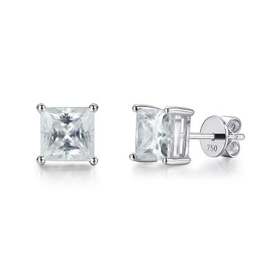 18K emas kubik Moissanite Diamond Stud anting-anting untuk hadiah ulang tahun