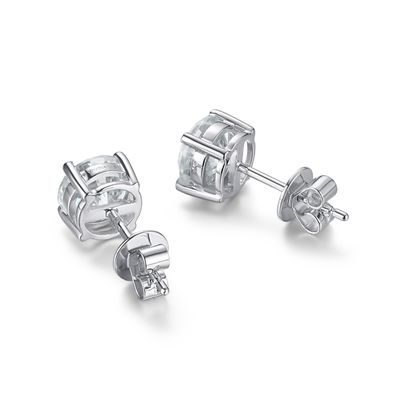 18k Gold Moissanite Diamond Stud Earrings White Gold Dukungan kustomisasi