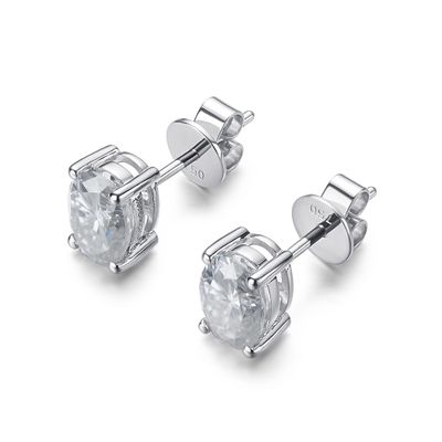 18k emas moissanite berlian oval anting studs untuk hadiah