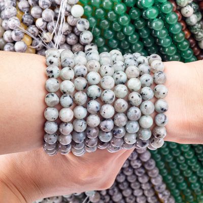 8MM Polished Natural Kiwi Jasper Beads Membuat Perhiasan Kalung Gelang Earring