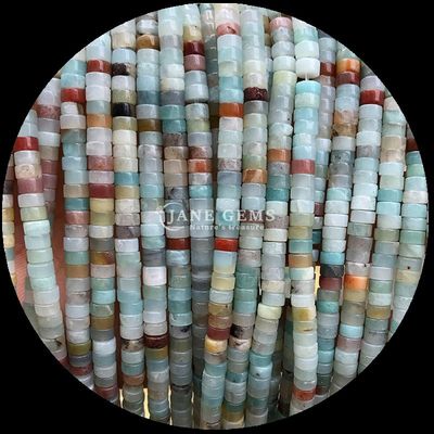 Natural Crystal Gemstone Rondelle Manik-manik Drum Bentuk Lolos Manik-manik Untaian untuk Hadiah Partai