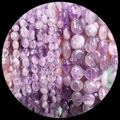 Batu permata kristal alami Bentuk tidak teratur Kuarsa mawar / Kuarsa stroberi / Amethyst / Kuarsa bening Untaian manik longgar
