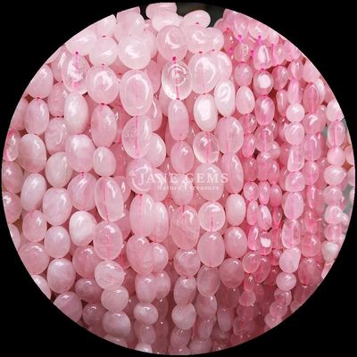 Batu permata kristal alami Bentuk tidak teratur Kuarsa mawar / Kuarsa stroberi / Amethyst / Kuarsa bening Untaian manik longgar