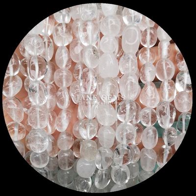 Batu permata kristal alami Bentuk tidak teratur Kuarsa mawar / Kuarsa stroberi / Amethyst / Kuarsa bening Untaian manik longgar