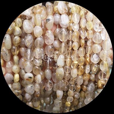 Batu permata kristal alami bentuk tidak teratur untaian manik longgar untuk kalung dan gelang