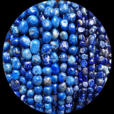 Permata Manik-manik Kristal Alam Lapis Lazuli Bentuk Tidak Reguler Untaian Manik-manik Lolos Untuk Perhiasan Manik-manik