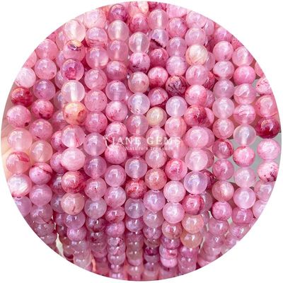 Grosir Batu permata kristal alami bulat manik-manik kalsedoni batu giok bulat manik-manik longgar aksesoris untuk DIY gelang kalung