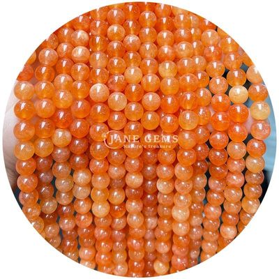 Grosir Batu permata kristal alami bulat manik-manik kalsedoni batu giok bulat manik-manik longgar aksesoris untuk DIY gelang kalung