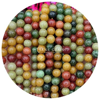 Grosir Batu permata kristal alami bulat manik-manik kalsedoni batu giok bulat manik-manik longgar aksesoris untuk DIY gelang kalung