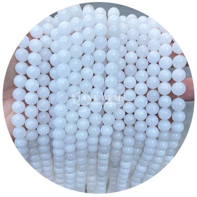 Grosir Keris Batu Alam Bulat Keris Batu Permata Lolos Aksesoris 8mm Aquamarine Keris Lolos Untuk Perhiasan DIY