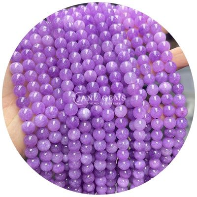 Grosir Keris Batu Alam Bulat Keris Batu Permata Lolos Aksesoris 8mm Aquamarine Keris Lolos Untuk Perhiasan DIY