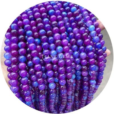 Grosir Keris Batu Alam Bulat Keris Batu Permata Lolos Aksesoris 8mm Aquamarine Keris Lolos Untuk Perhiasan DIY
