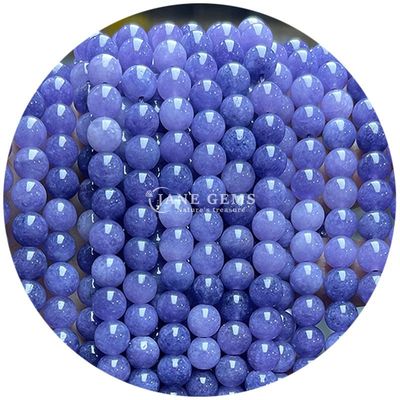 Grosir Keris Batu Alam Bulat Keris Batu Permata Lolos Aksesoris 8mm Aquamarine Keris Lolos Untuk Perhiasan DIY