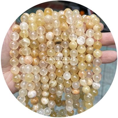 Grosir Keris Batu Alam Bulat Keris Batu Permata Lolos Aksesoris 8mm Aquamarine Keris Lolos Untuk Perhiasan DIY