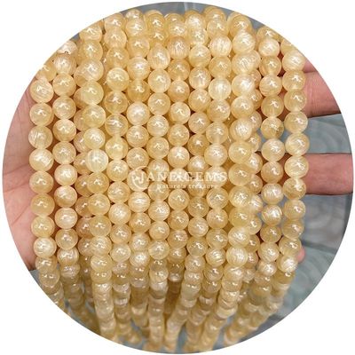 Grosir Keris Batu Alam Bulat Keris Batu Permata Lolos Aksesoris 8mm Aquamarine Keris Lolos Untuk Perhiasan DIY