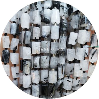 Grosir Batu permata kristal alami silinder berbentuk manik-manik agate silinder bebas manik aksesoris untuk pembuatan perhiasan DIY