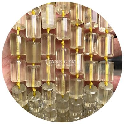 Grosir Batu permata kristal alami silinder berbentuk manik-manik agate silinder bebas manik aksesoris untuk pembuatan perhiasan DIY