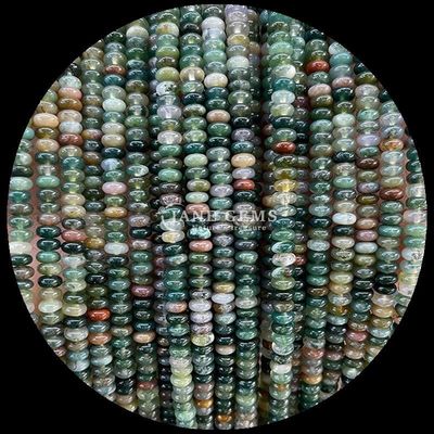 Batu permata kristal alami Rondelle Abacus Bentuk Amazonite Mata harimau Untaian manik longgar untuk gelang yoga