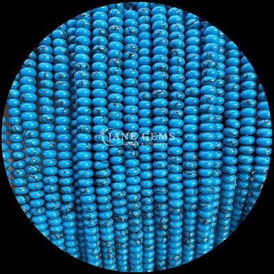Batu permata kristal alami Rondelle Abacus Bentuk Amazonite Mata harimau Untaian manik longgar untuk gelang yoga