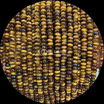 Batu permata kristal alami Rondelle Abacus Bentuk Amazonite Mata harimau Untaian manik longgar untuk gelang yoga