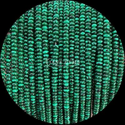 Batu permata kristal alami Rondelle Abacus Bentuk Amazonite Mata harimau Untaian manik longgar untuk gelang yoga