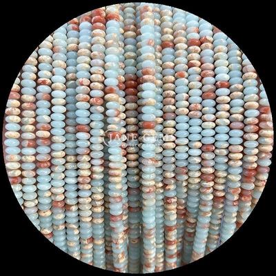 Berbagai Batu Permata Tipe Rondelle Abacus Bentuk Sodalite Hijau Aventurine Lolos Untaian Manik untuk Desain Perhiasan