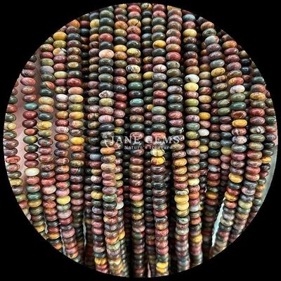 Batu permata alami Rondelle Abacus Bentuk manik Pink Aventurine Lapis Lazuli Untaian manik longgar untuk energi penyembuhan
