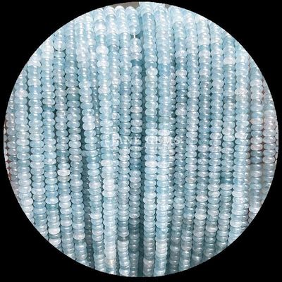 Batu permata manik ukuran khusus Rondelle Abacus Bentuk Batu permata Gila Agate Aquamarine Lolos manik benang untuk pembuatan perhiasan