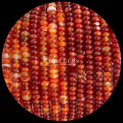 Ukuran yang disesuaikan Permata Manik Rondelle Abacus Bentuk Batu permata Carnelian Kuarsa bening Untaian manik longgar untuk pembuatan perhiasan