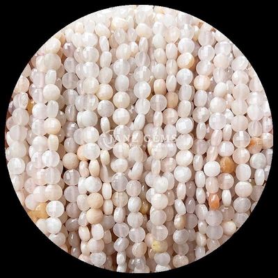 Bentuk datar manik-manik berfacet Kristal Batu permata Bentuk bulat Amethyst Rose Kuarsa Untaian manik longgar untuk pembuatan perhiasan DIY