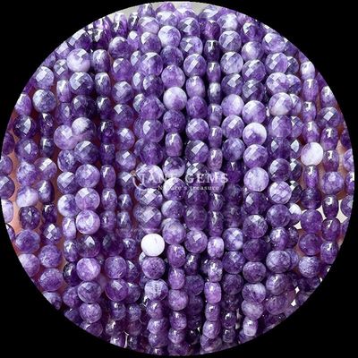 Bentuk datar manik-manik berfacet Kristal Batu permata Bentuk bulat Amethyst Rose Kuarsa Untaian manik longgar untuk pembuatan perhiasan DIY
