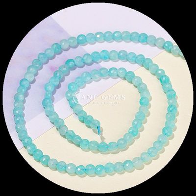 Bentuk datar manik-manik berfacet Kristal Batu permata Bentuk bulat Fluorit Prehnite Untaian manik longgar untuk pembuatan perhiasan DIY